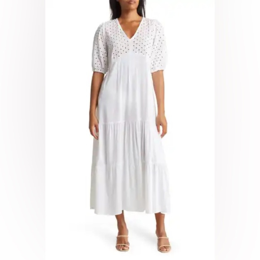 White BOHO Maxi Dress OR swimsuit cover up NWT